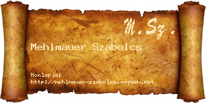 Mehlmauer Szabolcs névjegykártya