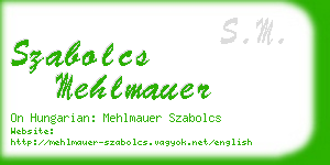 szabolcs mehlmauer business card